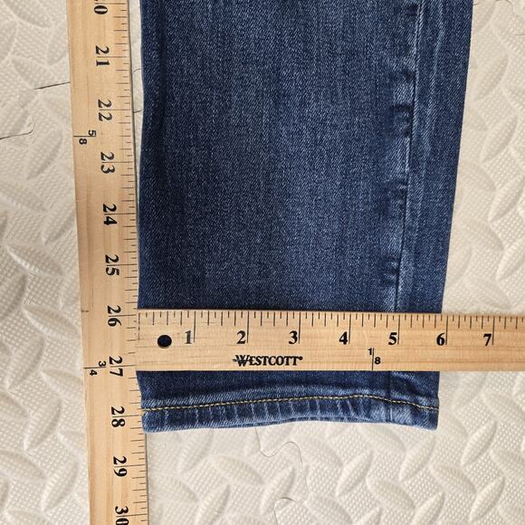 Faherty Jeans Womens 25 Straight Leg Distressed Organic Cotton Mid Rise Indigo - Picture 14 of 14
